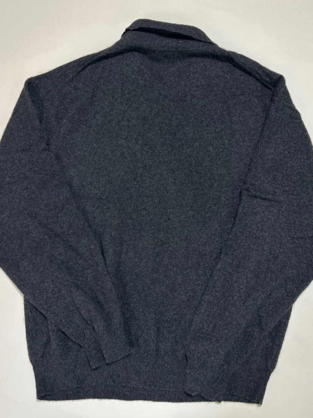 Woods & Gray Long-Sleeve Polo; 100% Wool; Dry Clean Only; Men's XL; Dark Gray - Picture 10 of 11